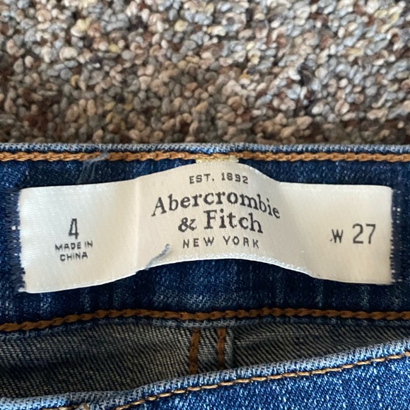 Abercrombie & Fitch Womens Mini Jean Denim Shorts Size 27 Ripped - Picture 2 of 3